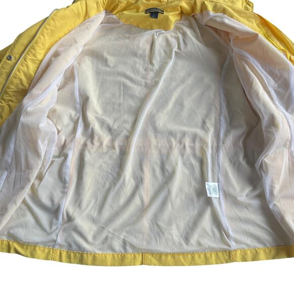 Lands' End Jacket Womens Large Yellow Mesh Lined Windbreaker Zip Front Pockets - Picture 5 of 10